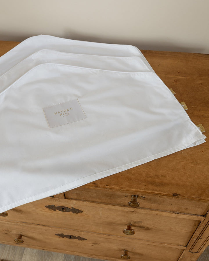 Organic Cotton Dust Covers - Set of 3 in White