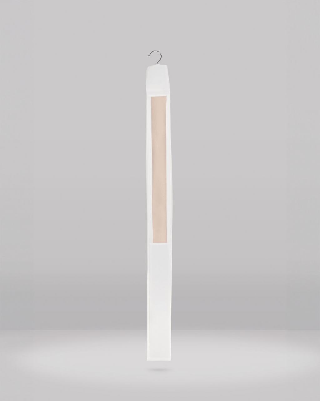 a side view of a long hanging garment bag