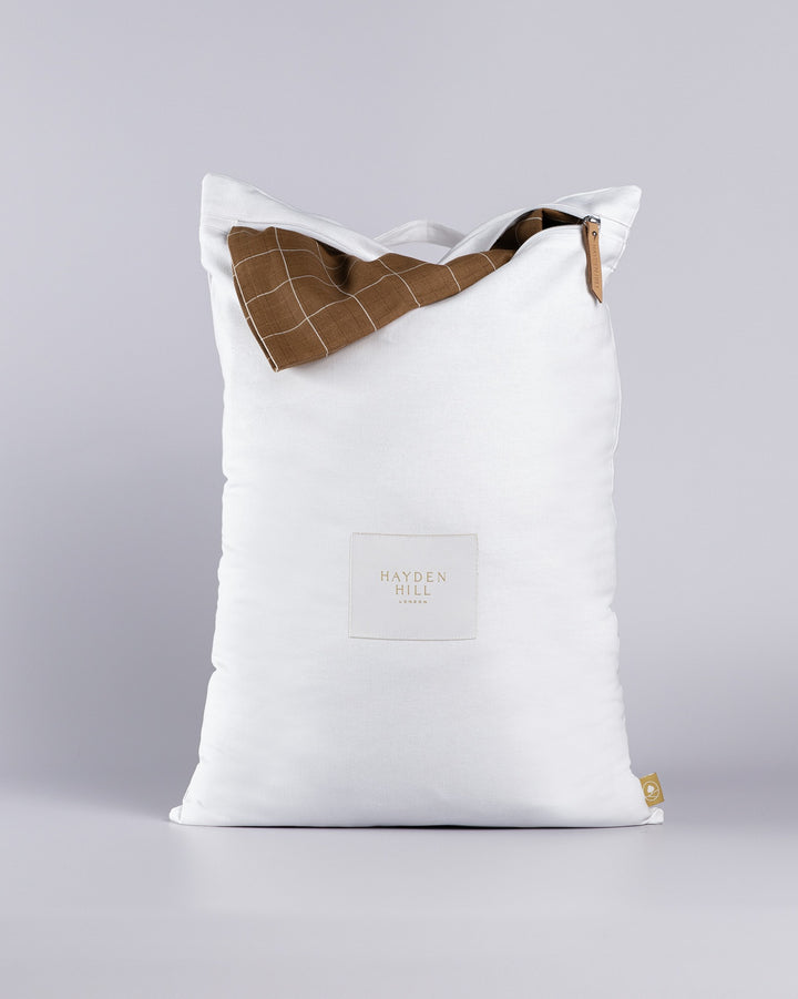 Organic Cotton Travel Laundry Bags Set of 2 in White