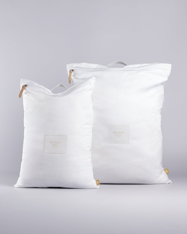 Organic Cotton Travel Laundry Bags Set of 2 in White