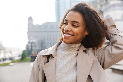 beautiful stylish woman in a city