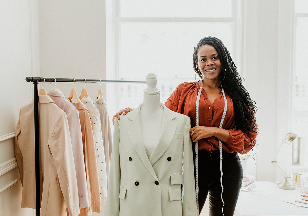 a tailor in her studio