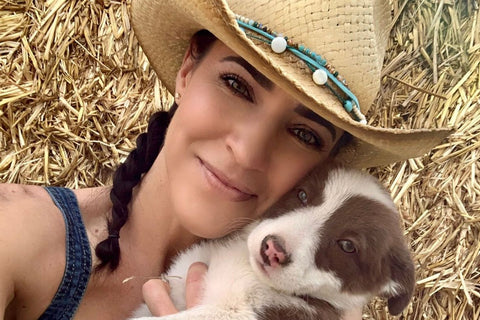 Riquel enjoying a day out and meeting a gorgeous pup. She is a huge animal lover and has 5 of her own beautiful dogs at home