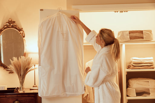 a Hayden Hill organic cotton garment storage bag