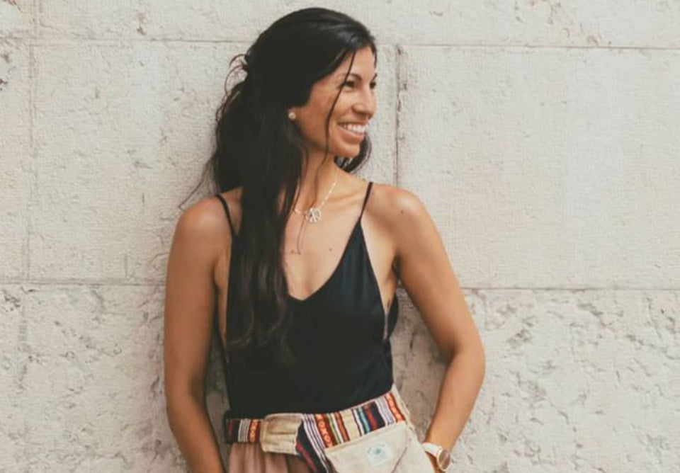 a lovely image of Danielle looking chic in sustainable clothing