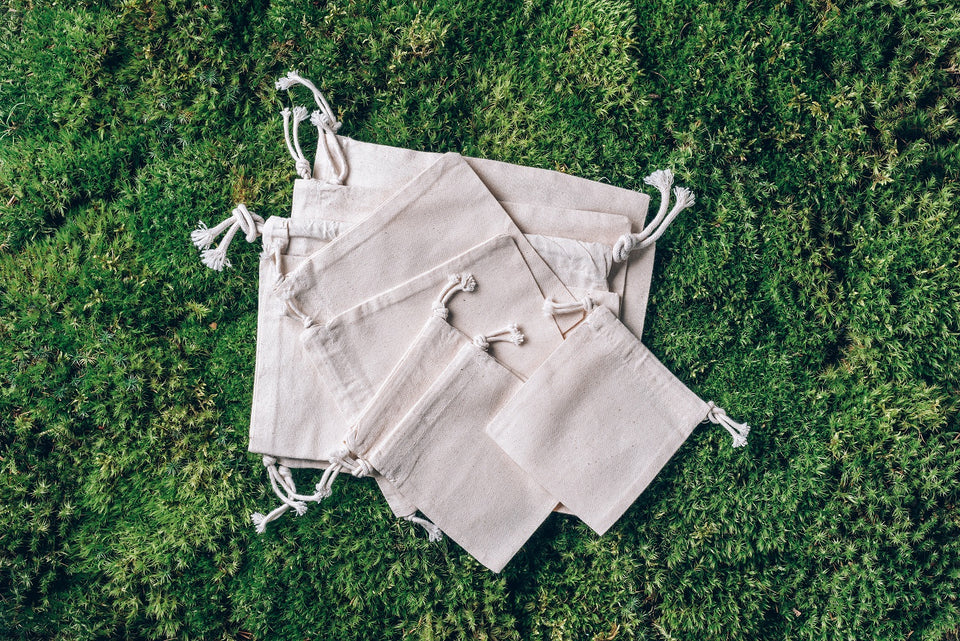 canvas drawstring bags in different sizes