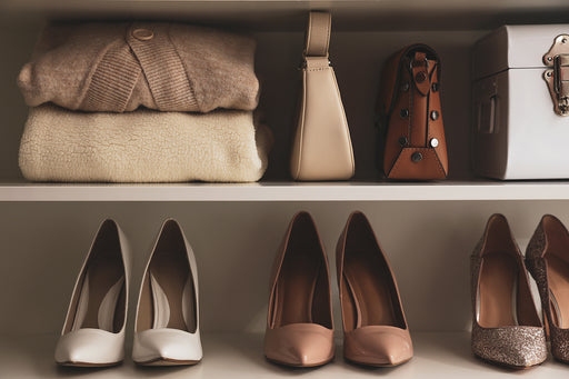 court shoes and accessories on shelves
