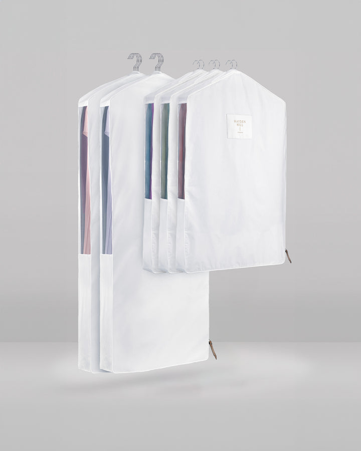 the hanging set collection comprises of 2 long hanging bags and 3 short hanging bags