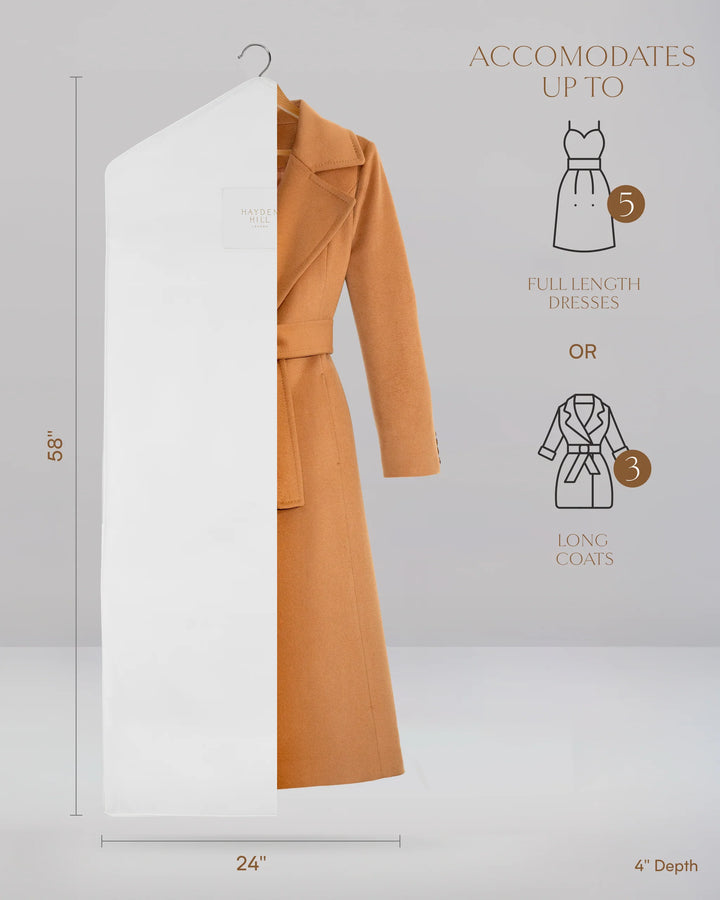 Long Organic Cotton Hanging Bag in White