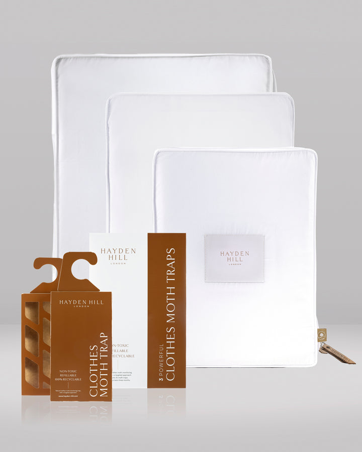 Hayden Hill Clothes Moth Traps next to the  large, extra large and double extra large storage bag