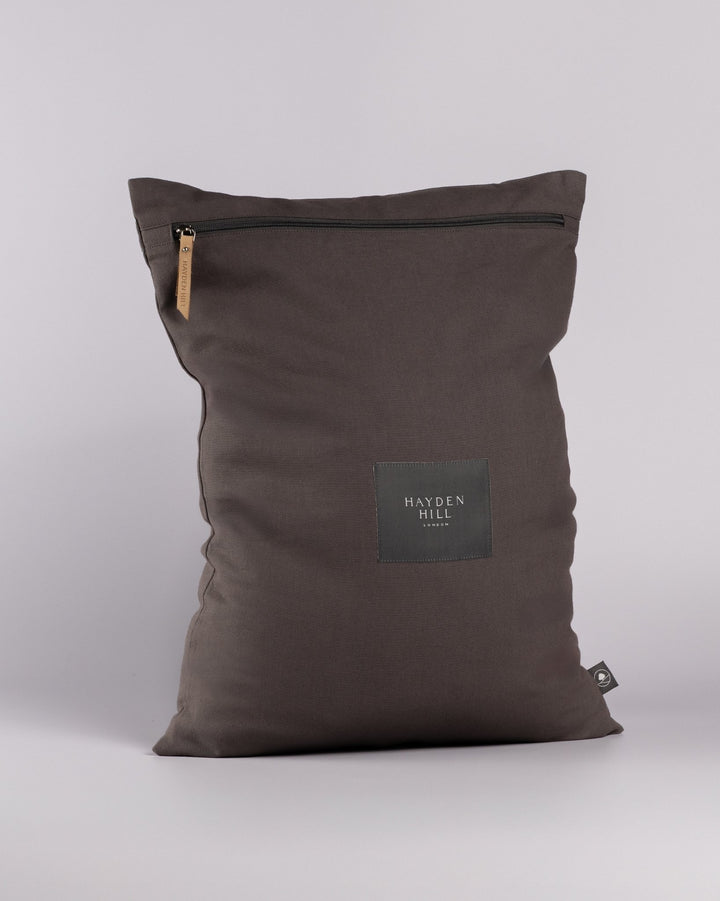 Organic Cotton Travel Laundry Bags Set of 2 in Charcoal Grey