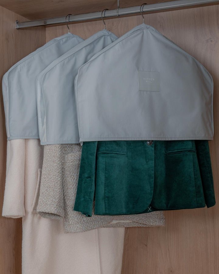 Organic Cotton Shoulder Dust Covers - Set of 3 in Grey