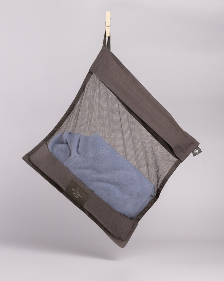Organic Cotton Wash Bags For Delicates Set of 2 in Charcoal Grey