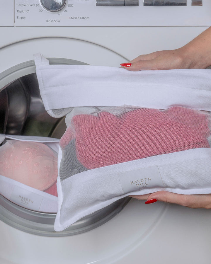 Organic Cotton Wash Bags For Delicates Set of 2 in White