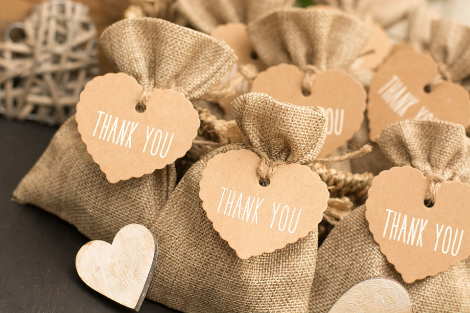 wedding favours saying thank you