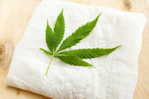 white patterned cloth made from hemp
